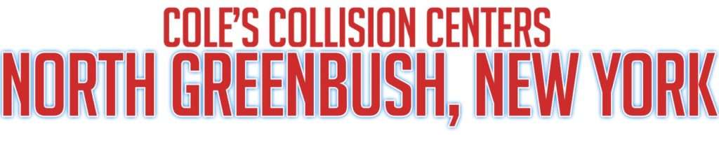 Coles Collision Centers logo with North Greenbush, New York in red text