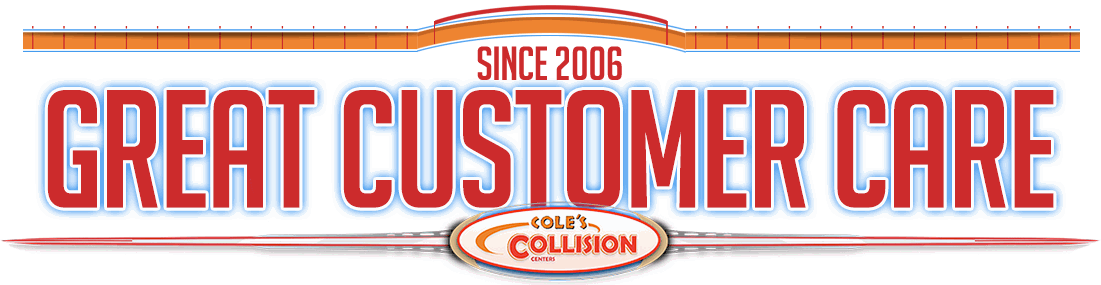Banner reading “Great Customer Care” in large red letters with a small orange oval logo and “Since 2006” above it