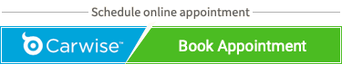 Carwise “Book Appointment” banner with blue logo and green call-to-action button