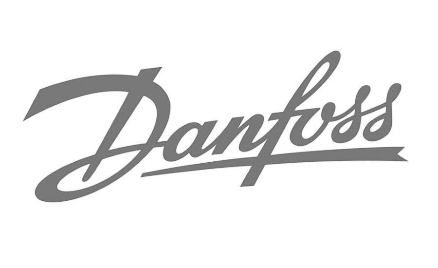 A black and white logo for danfoss on a white background.