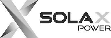 A black and white logo for a company called solax power.