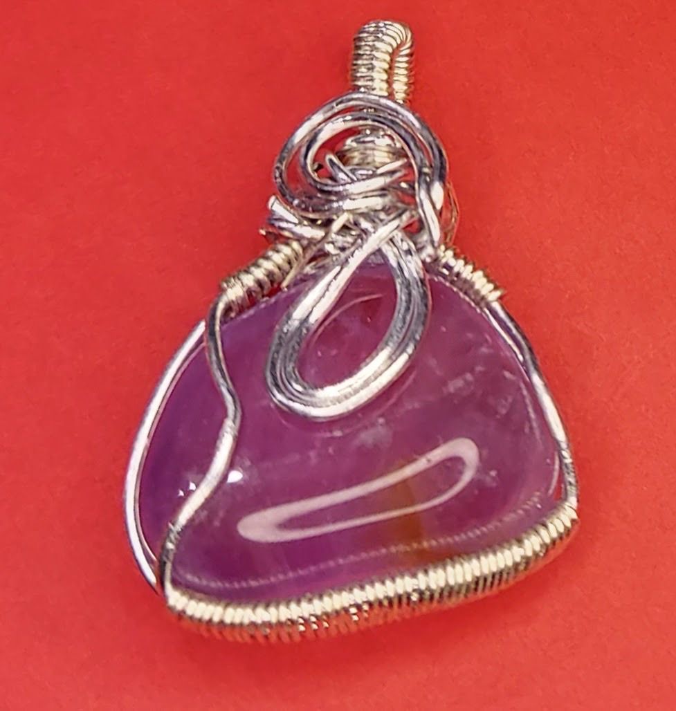 Wire Woven Pendant with Amytheist