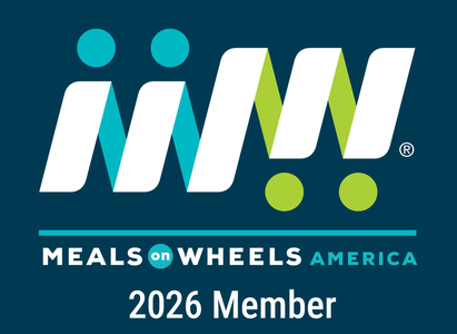 The logo for meals on wheels america is a 2025 member.