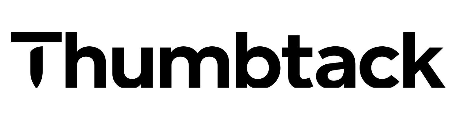 Thumbtack logo in black text.