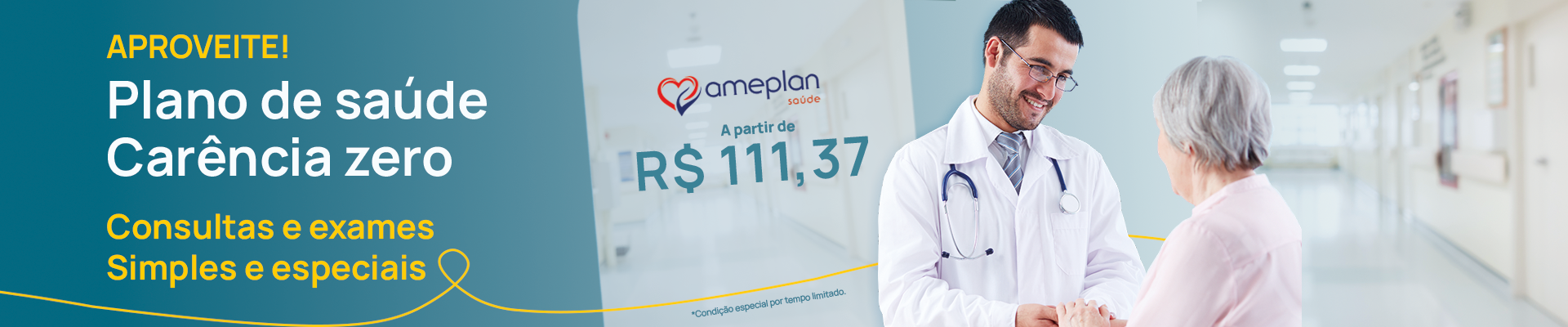 Plano de Saúde Ameplan carência zero R$ 94,47