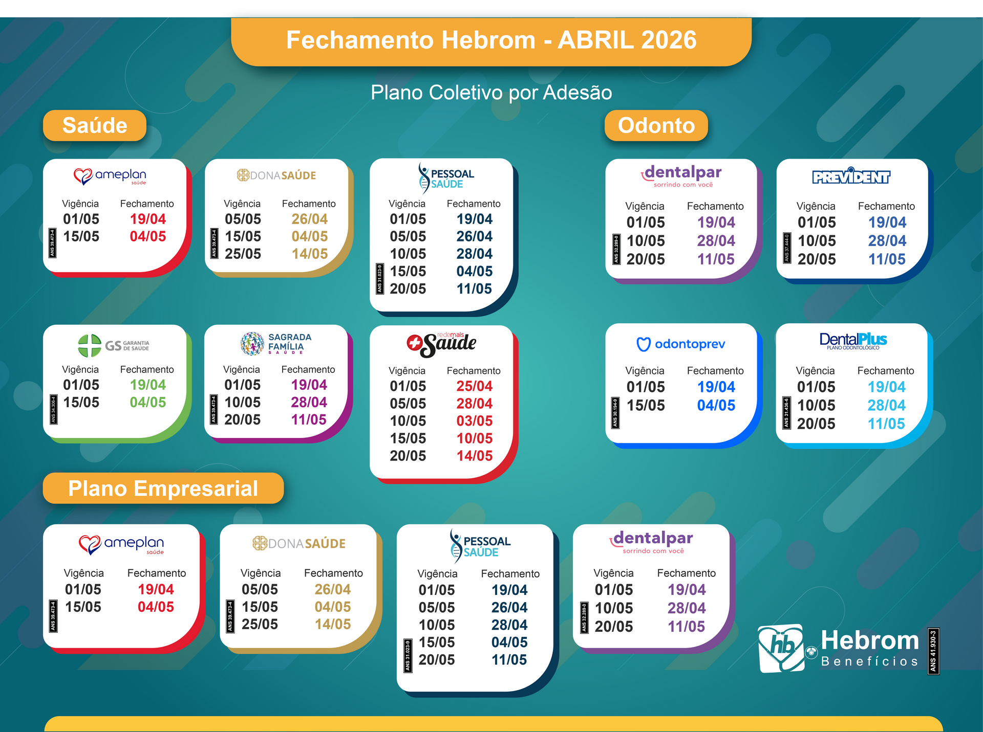 banner informativo com vigencias dos planos
