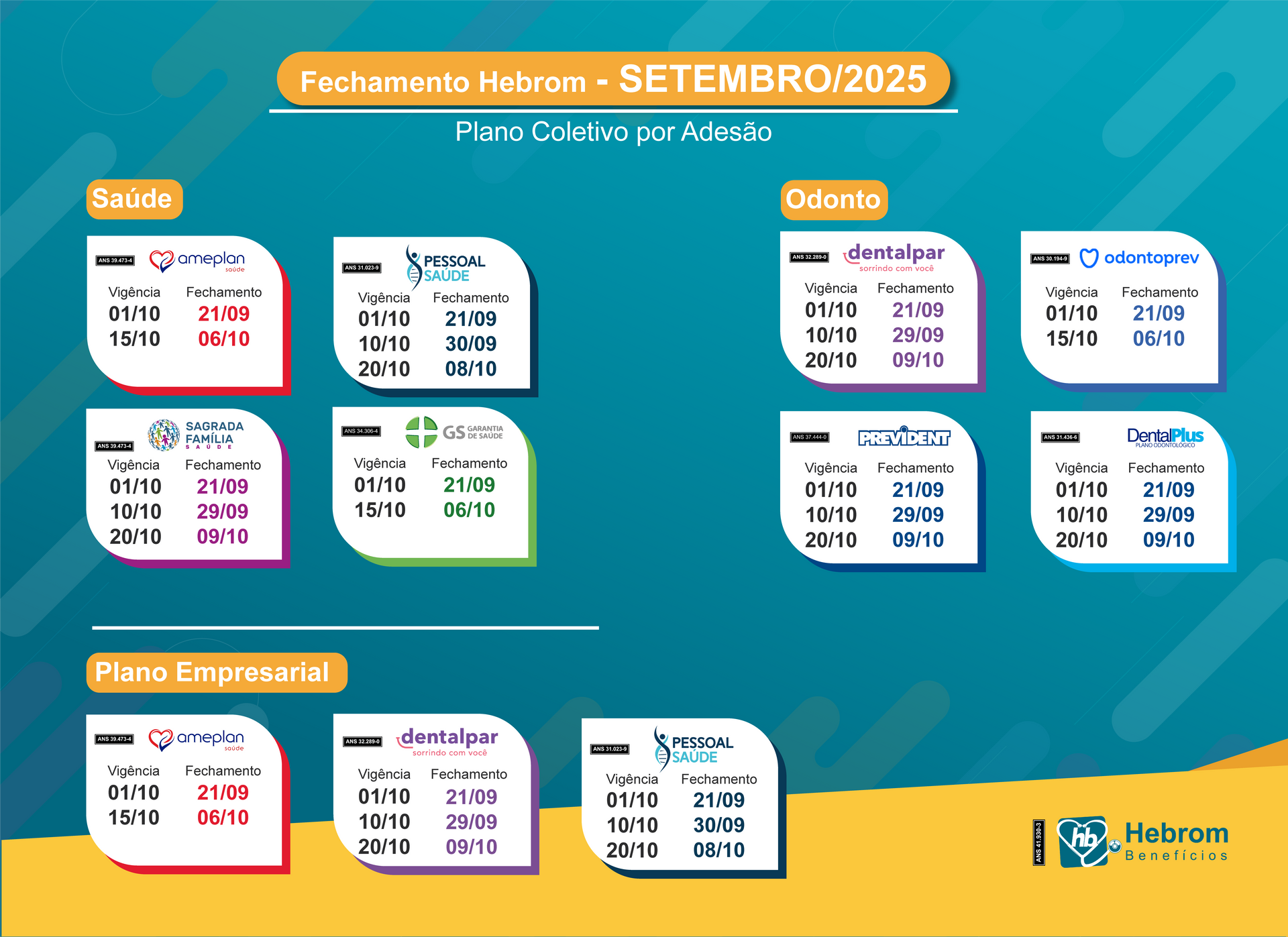 banner informativo com vigencias dos planos