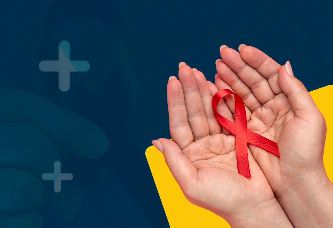 Fita vermelha representando a campanha dezembro vermelho de Prevenção a AIDS e ao HIV