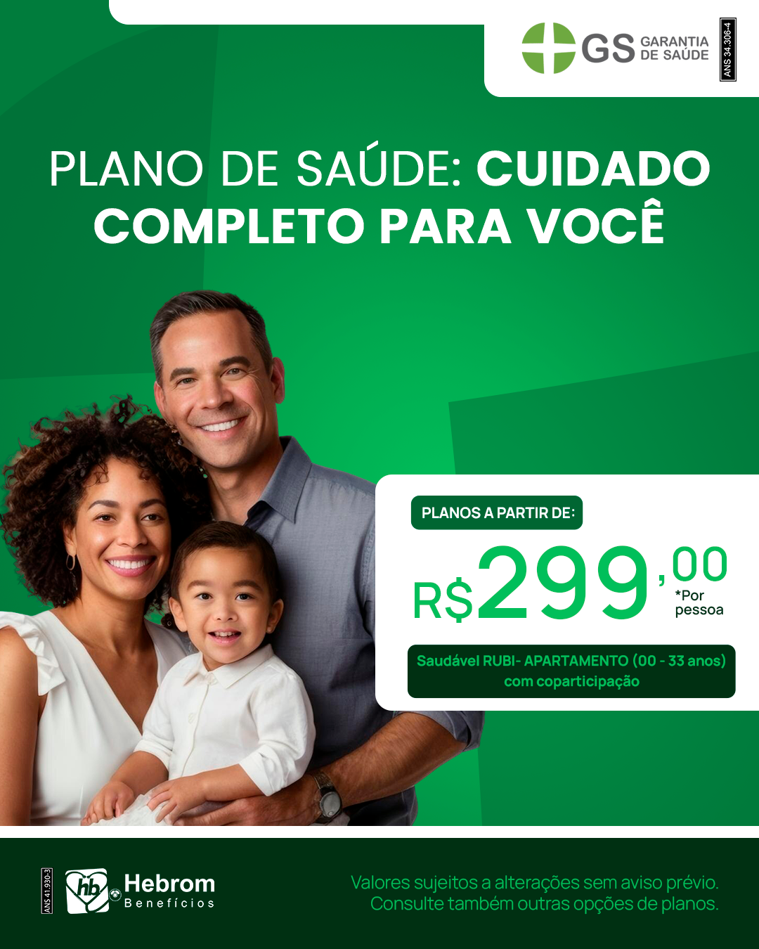 Post do plano Garantia de Saúde com o valor a partir de R$ 159,09
