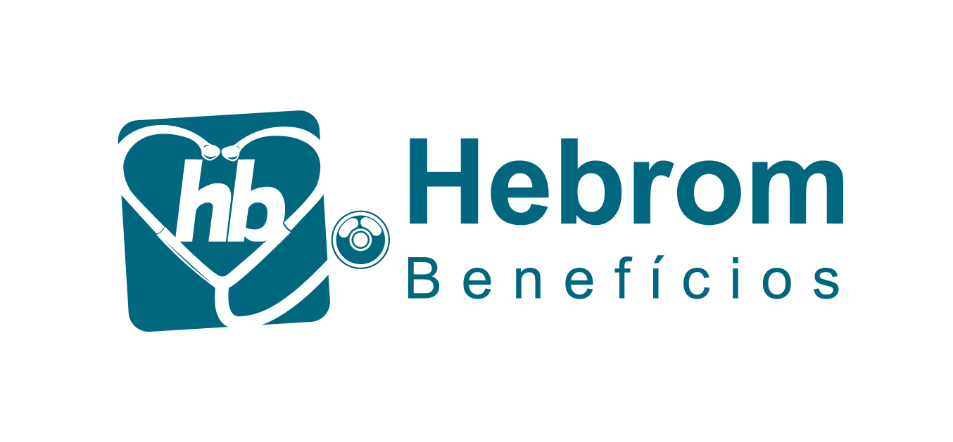 logotipo administradora hebrom benefícios com fundo azul
