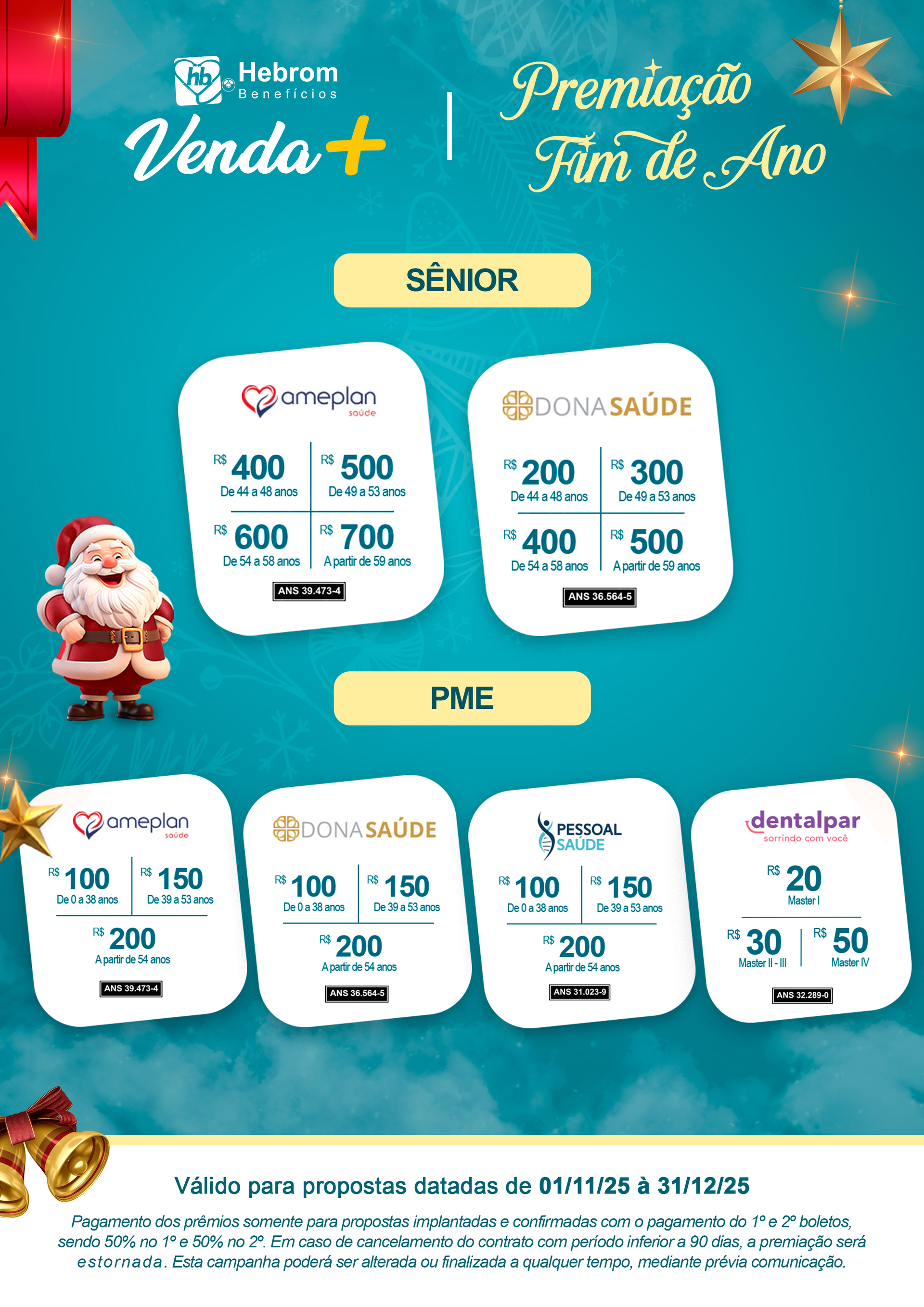 Imagem promocional com fundo azul mostrando planos com adesão empresarial, apresentando preços fixos mensais para empresas.