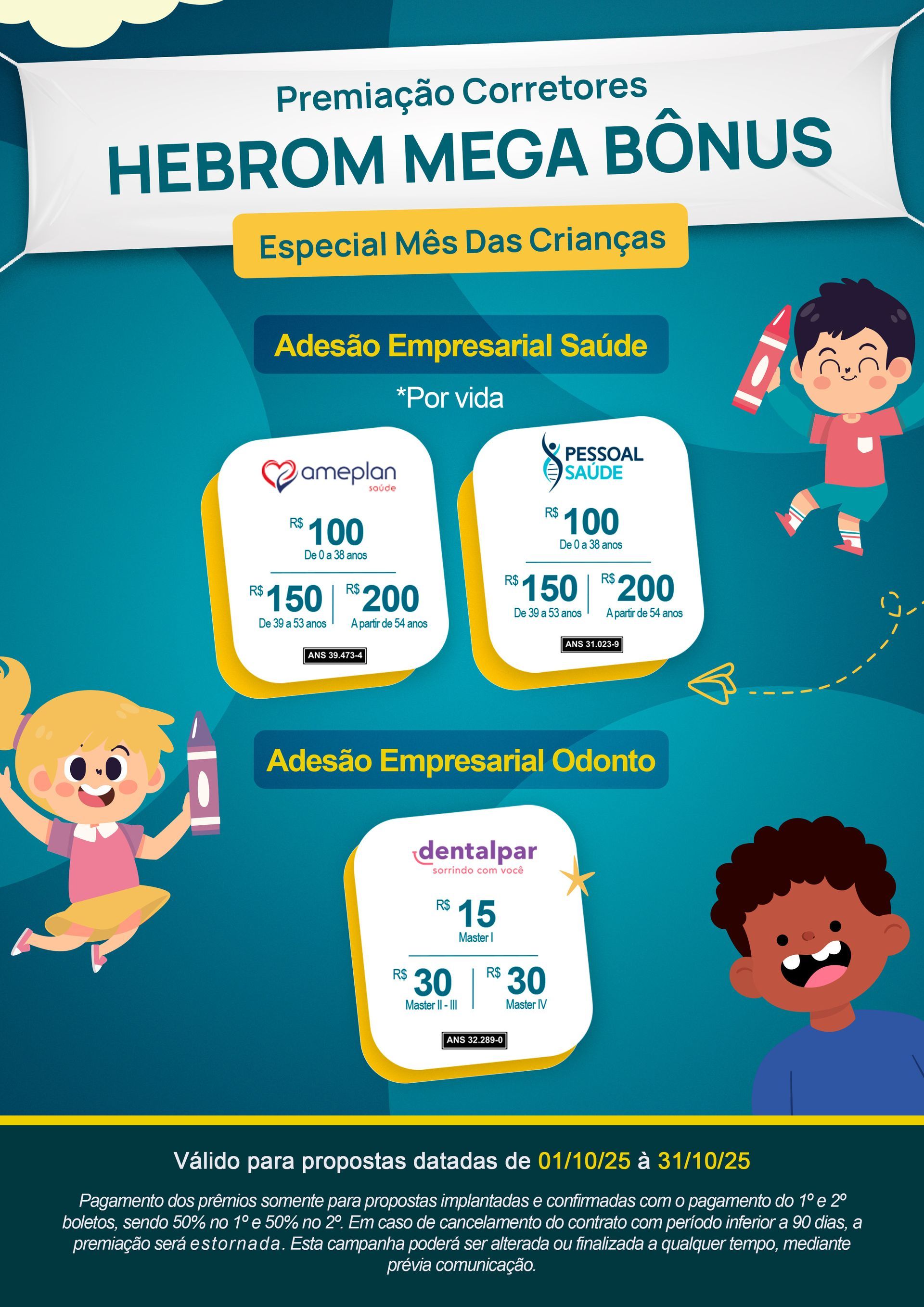 Imagem promocional com fundo azul mostrando planos com adesão empresarial, apresentando preços fixos mensais para empresas.
