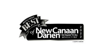 Logo for Best of New Canaan and Darien 2022, in black, white, and gold