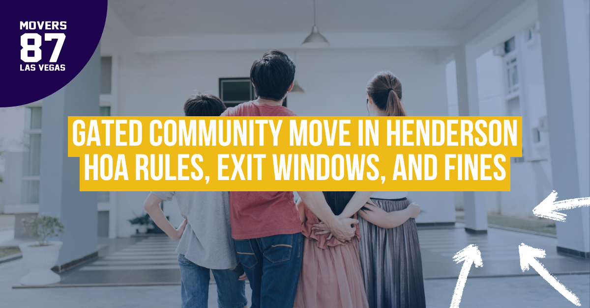 family outside new home in gated community in Henderson Nevada during move in day