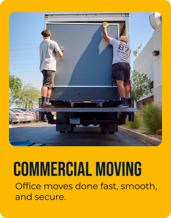 Office furniture and equipment being moved by professionals.