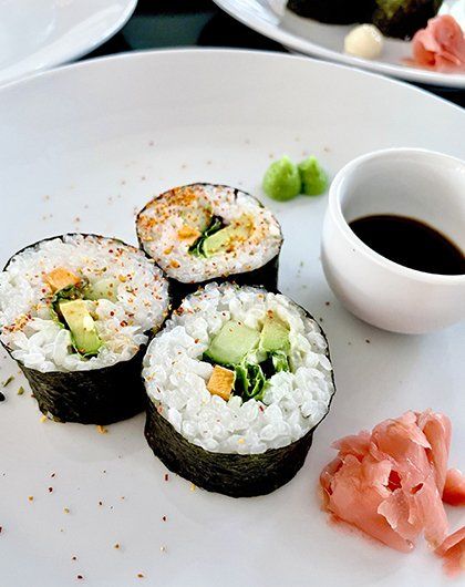 Vegetarian sushi on our Japanese Degustation Menu