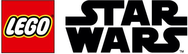 A lego star wars logo on a white background