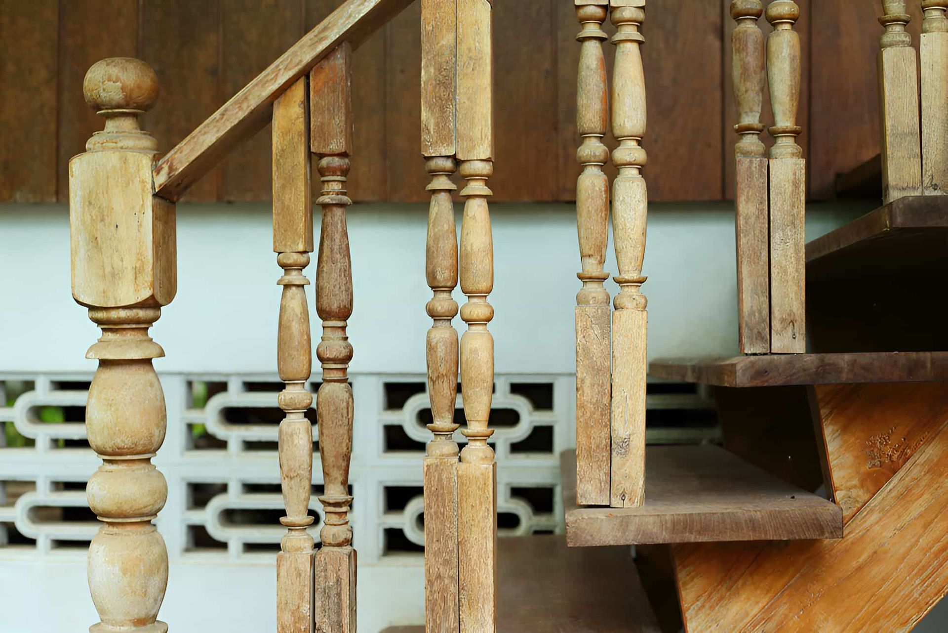 Wooden Staircase With Balusters and Railing — Pride Carpentry & Maintenance In Berkeley Vale, NSW