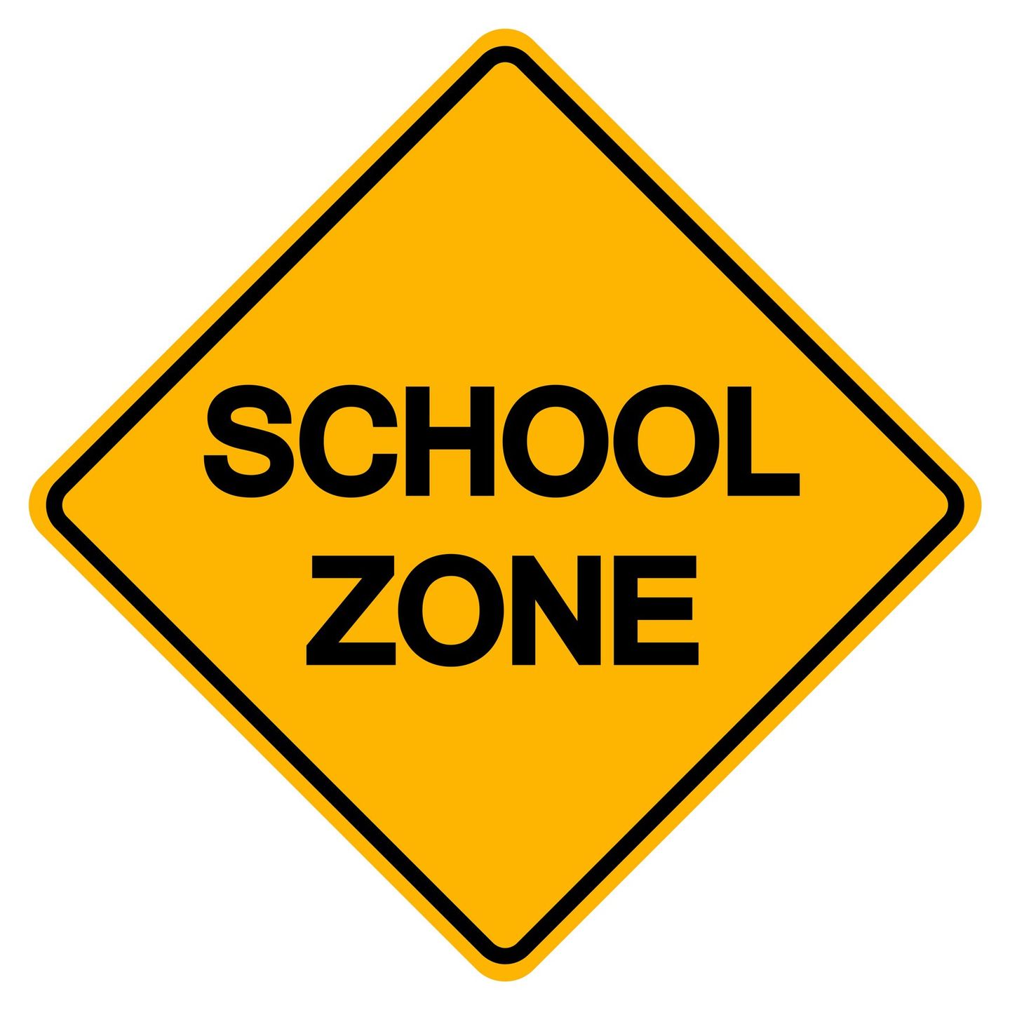 Picture of a School Zone Sign at Texas Road & Sign Supply