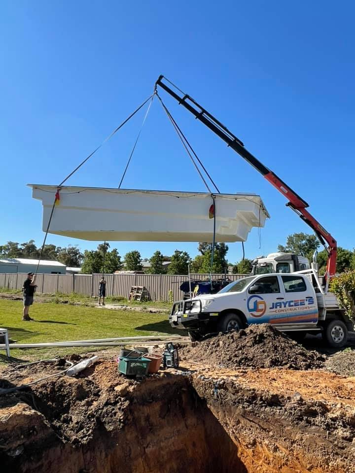 Lifting a Pool — Jaycee’s Constructions In  Mudgee NSW