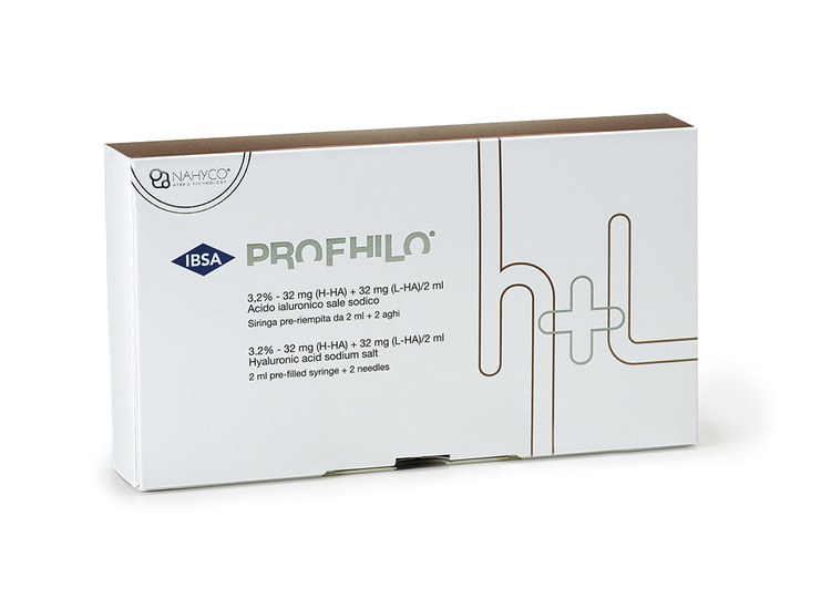 A box of profhilo is sitting on a white surface.