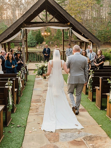 Father Walking Bride Down the Aisle-Divine Marriage Union-Savannah, GA