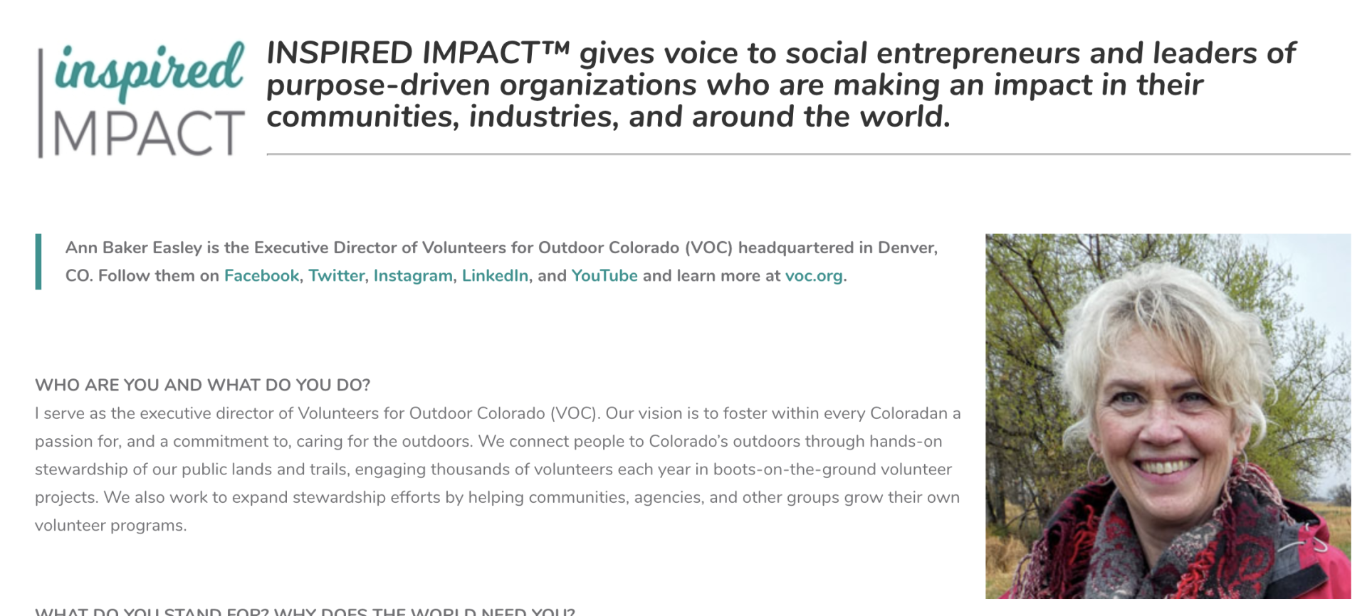 INSPIRED IMPACT: Ann Baker Easley