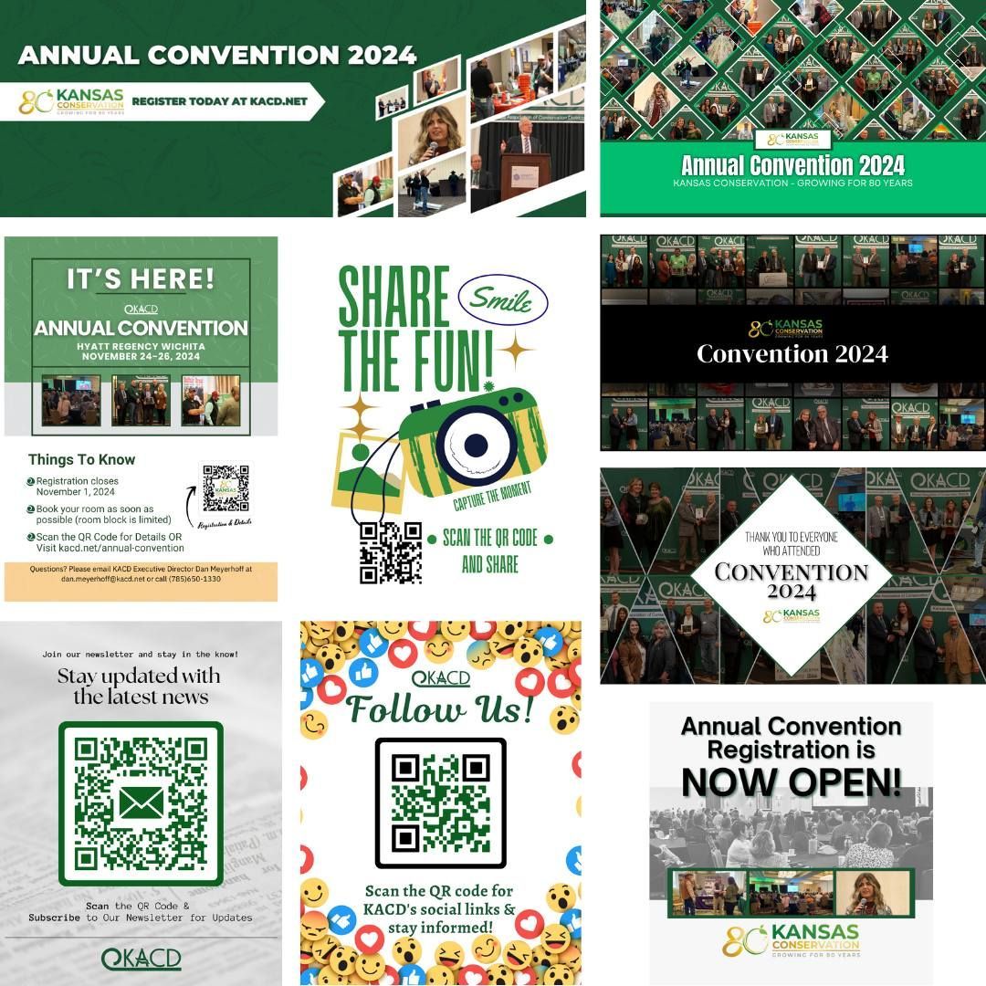 A collage of flyers for the annual convention 2024