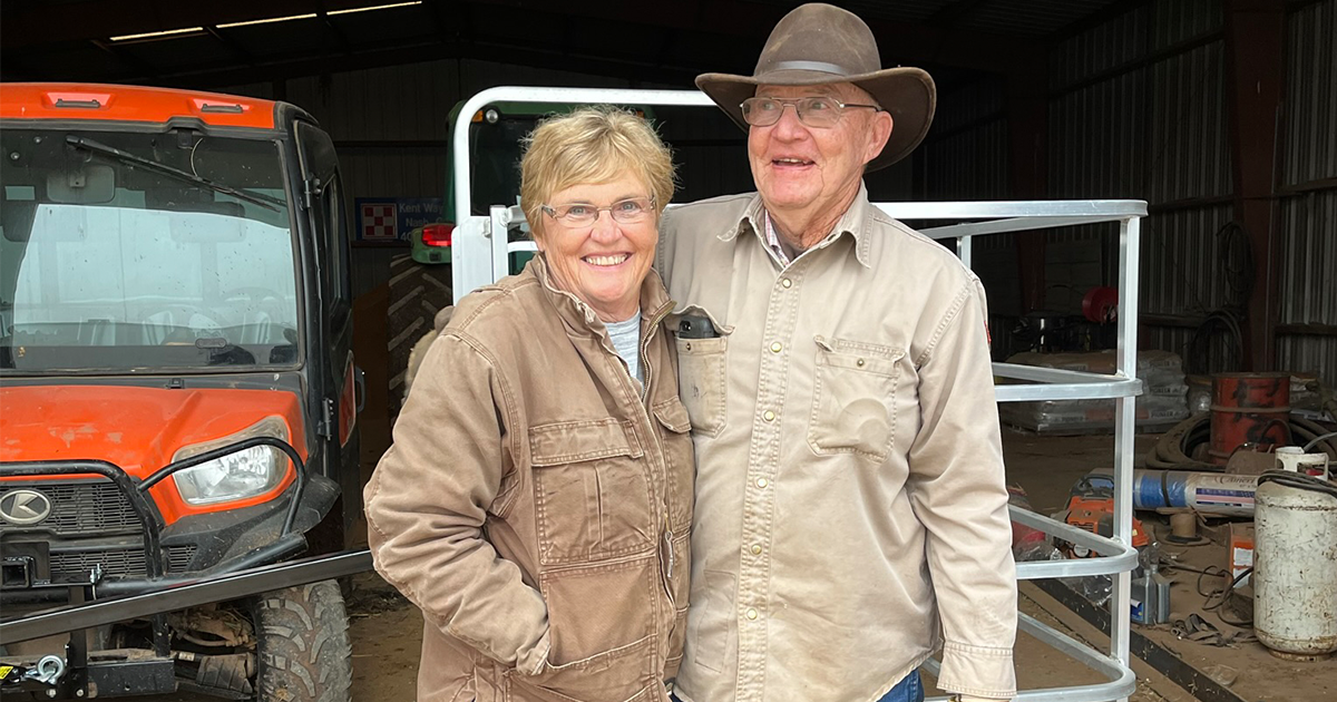 picture of farm couple who bought fast catch