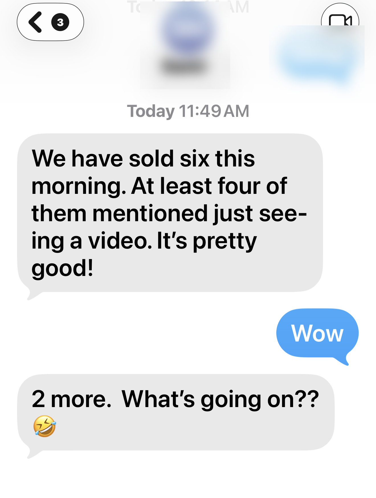 Text conversation screenshot: