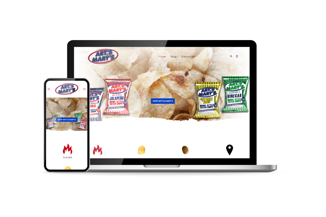 E-commerce website for Art's and Mary's