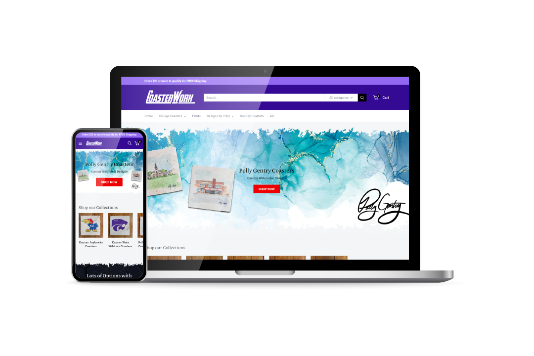 E-commerce website for coasters