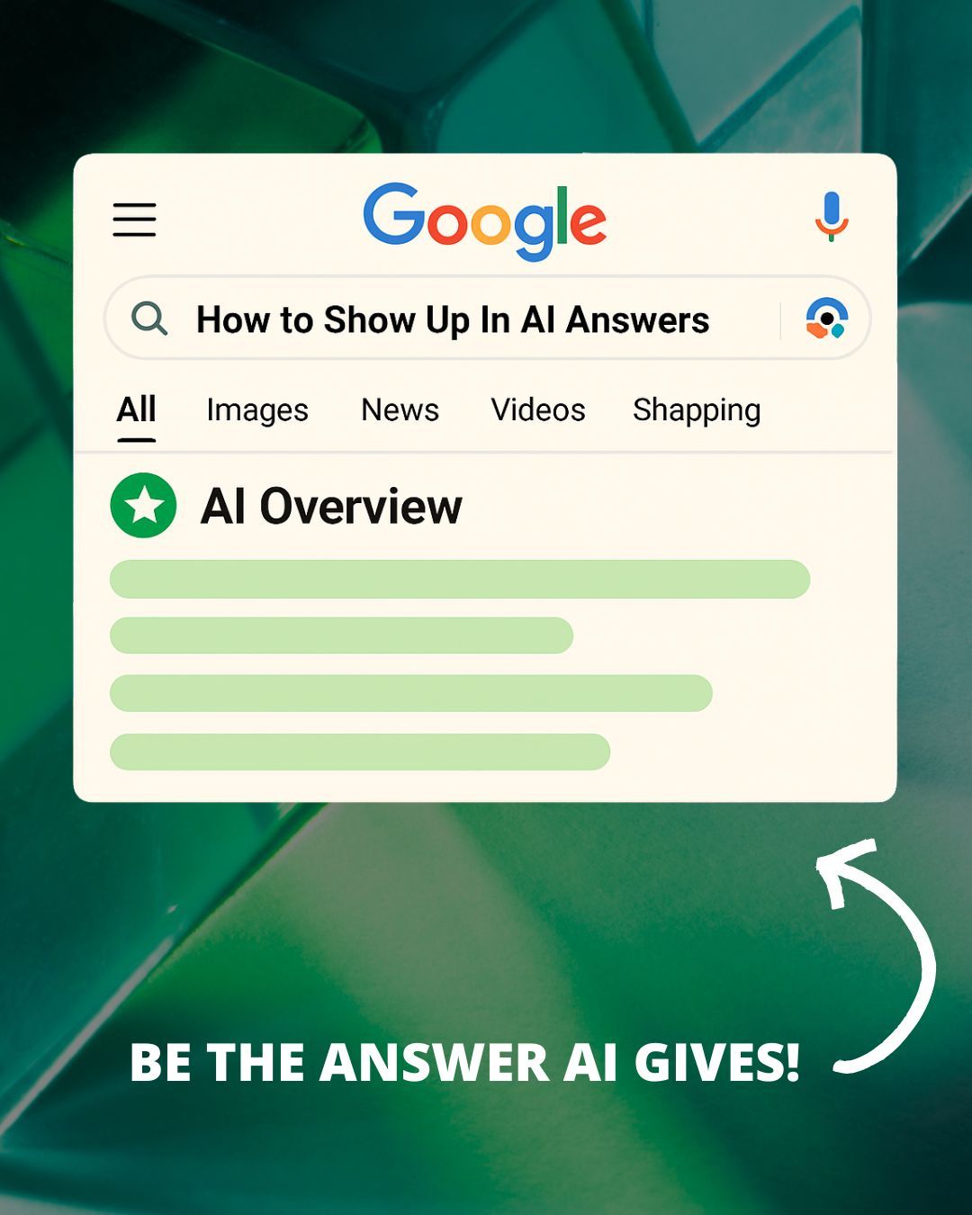 BE THE ANSWER AI GIVES