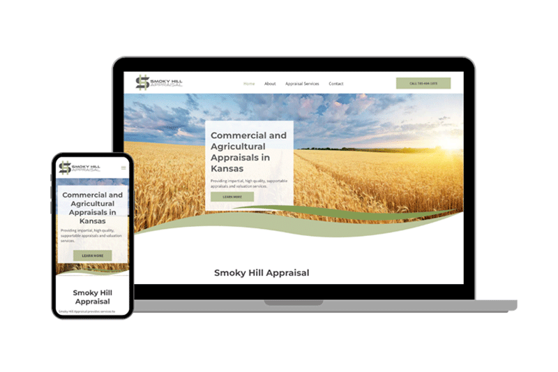 website example on laptop and mobile - smoky hill appraisals 