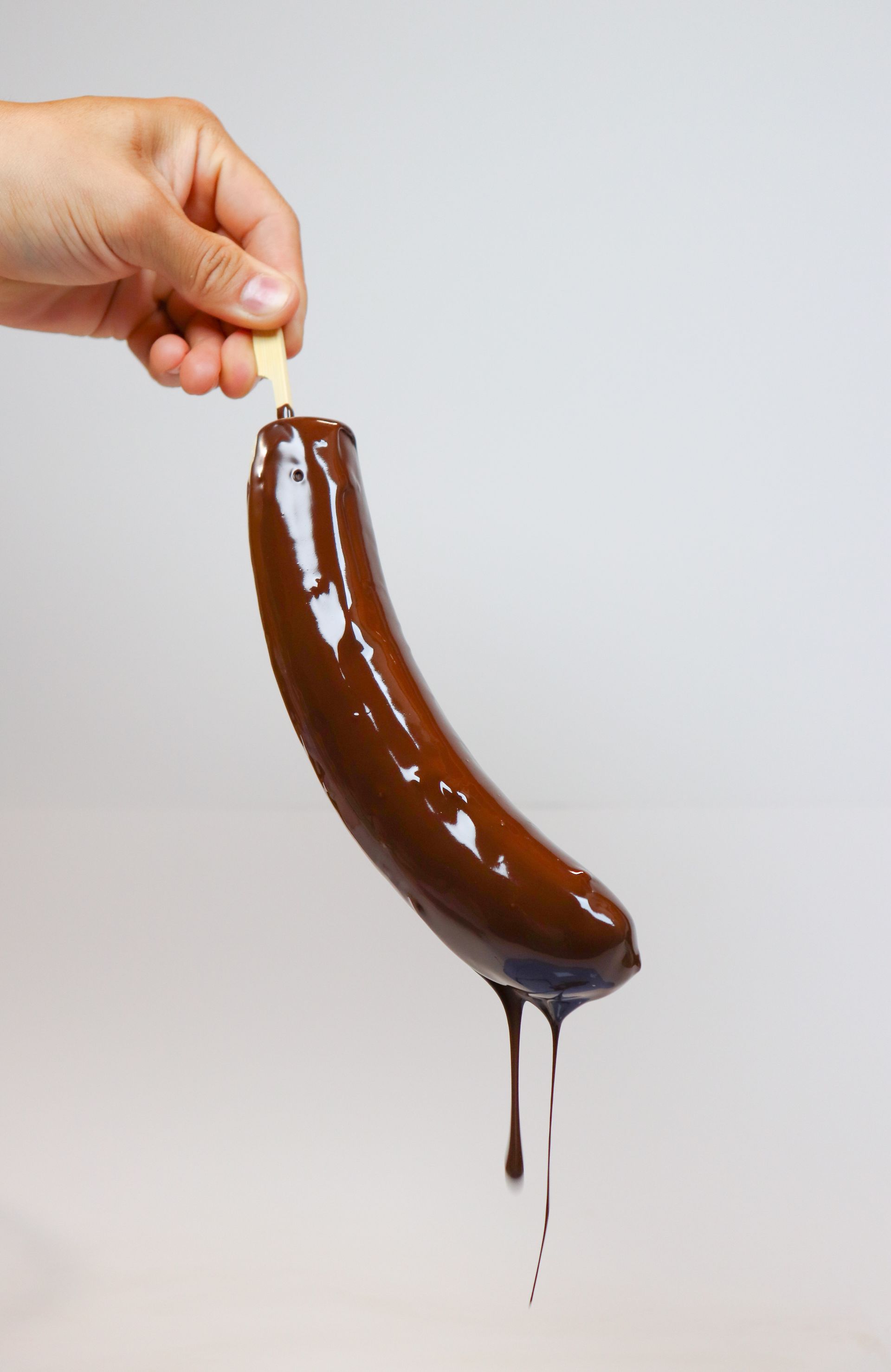 Frozen Banana Dipped in Chocolate