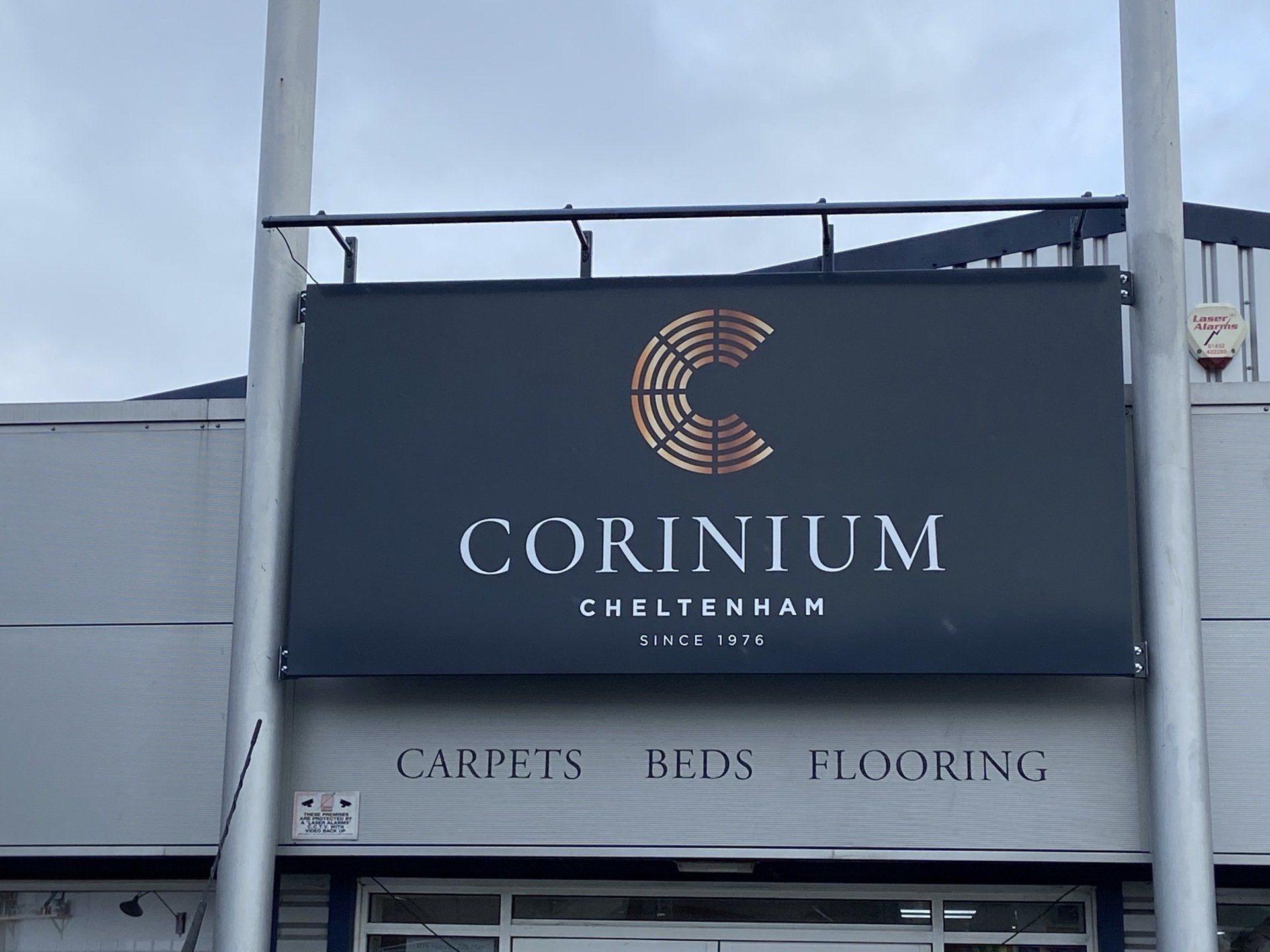 metal sign with trough light