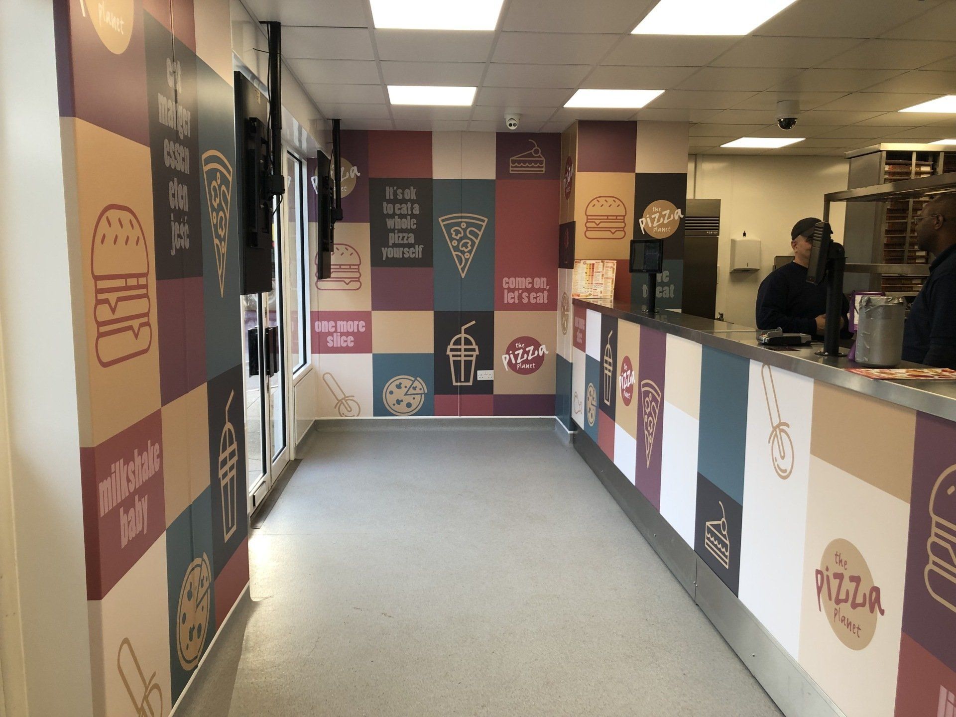 internal restaurant wall paper vinyls