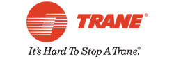 Trane logo with orange circle and 