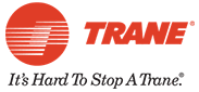 Trane logo with orange circle and 