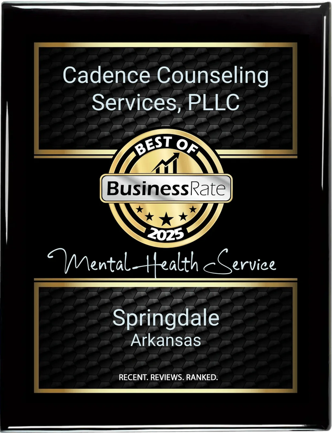 Award plaque for Cadence Counseling Services,