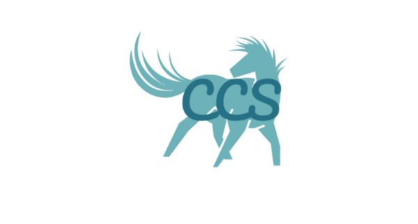 Blue silhouette of a horse with 