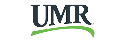 UMR logo, dark gray text with green swoosh underneath.