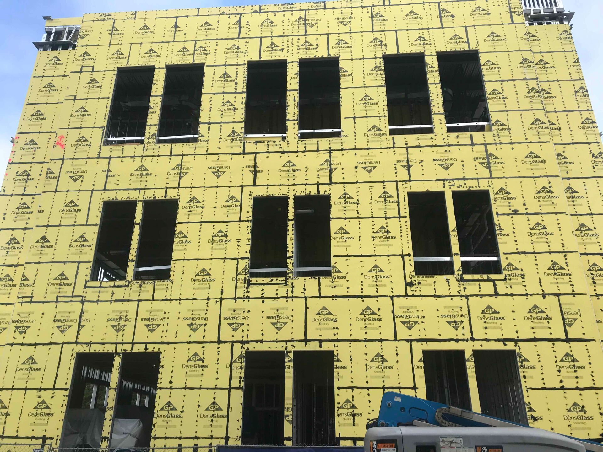 a building with waterproofing material