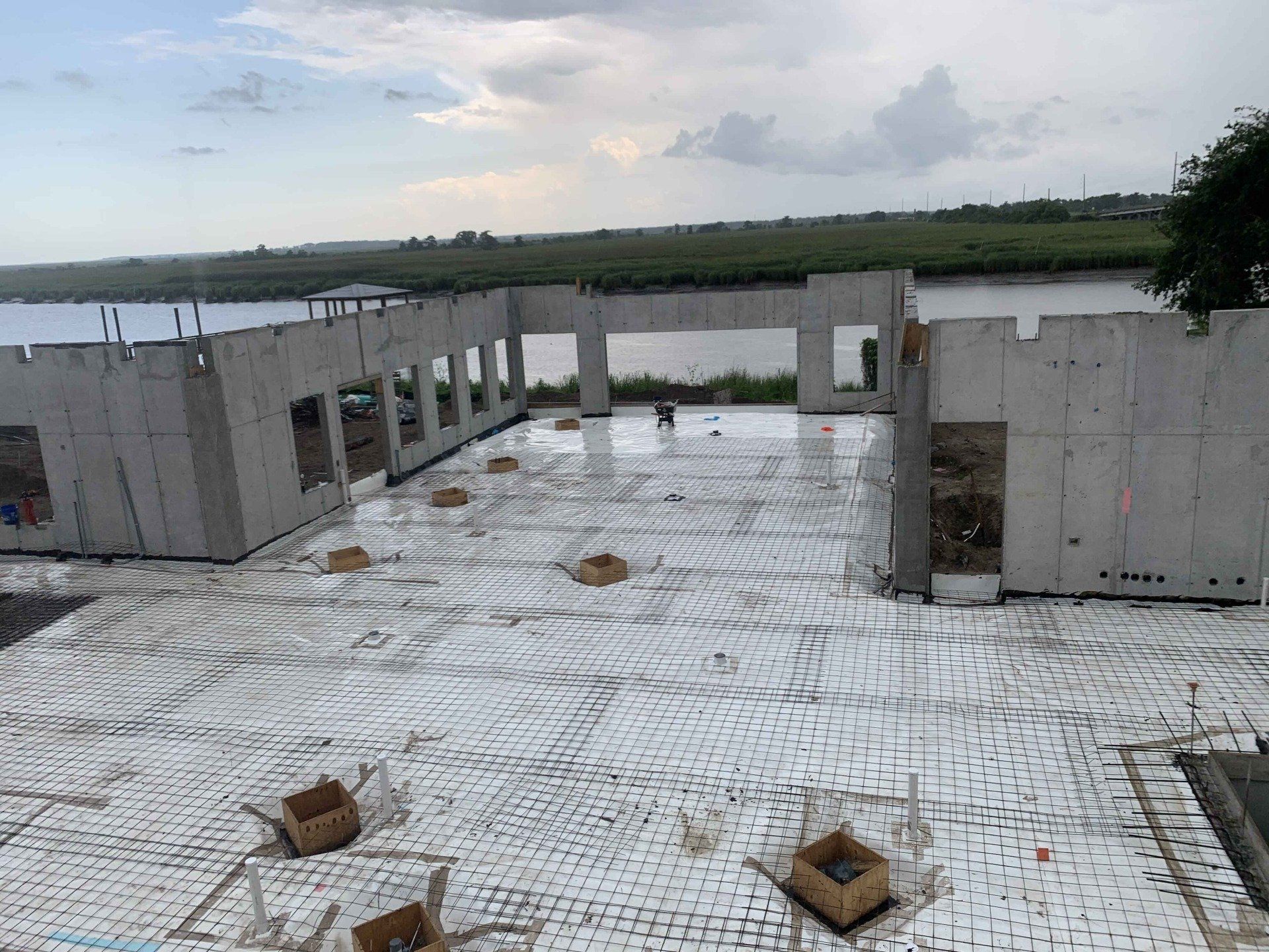 waterproofing a building under construction