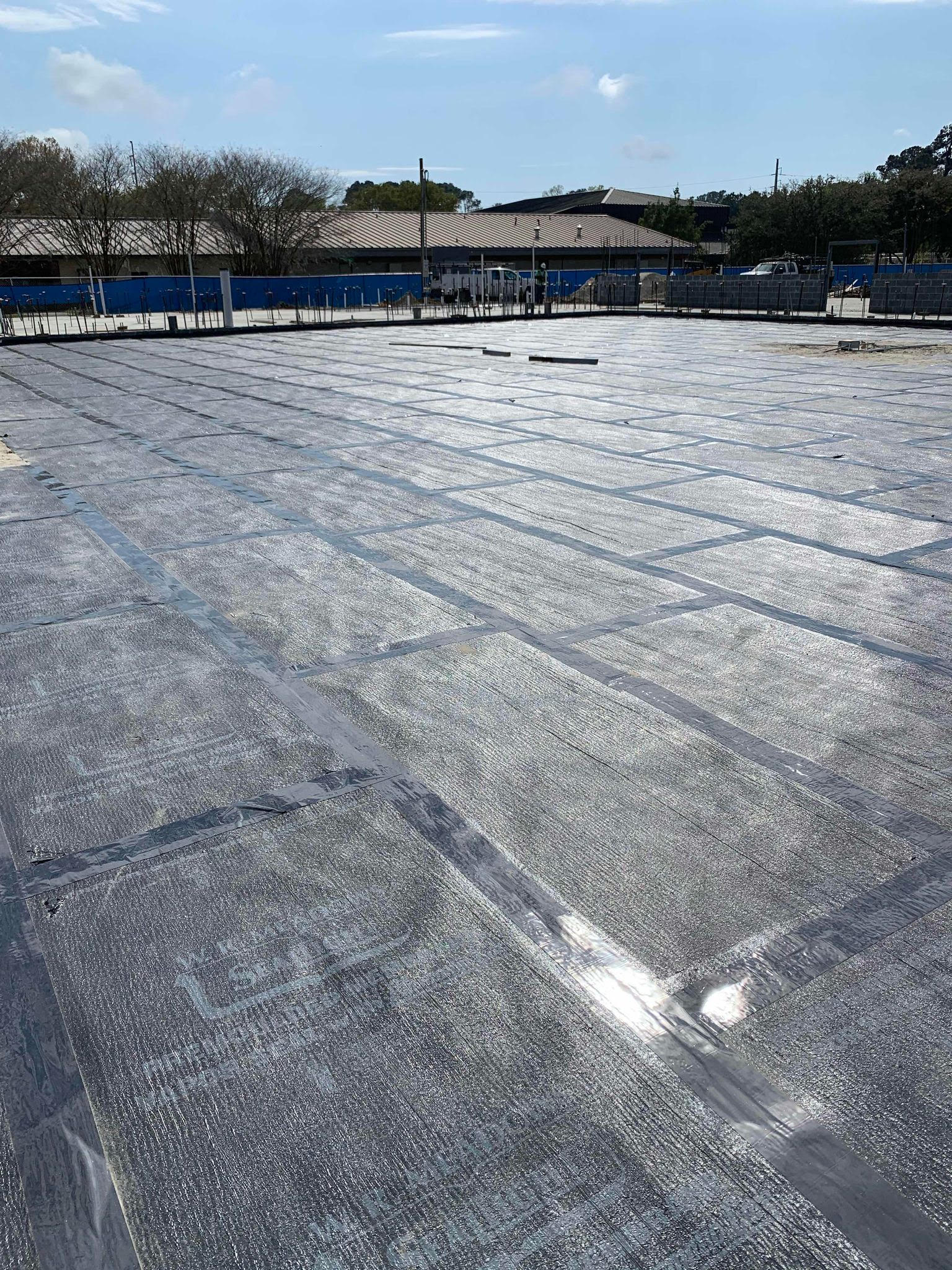 waterproofing material on large floor .