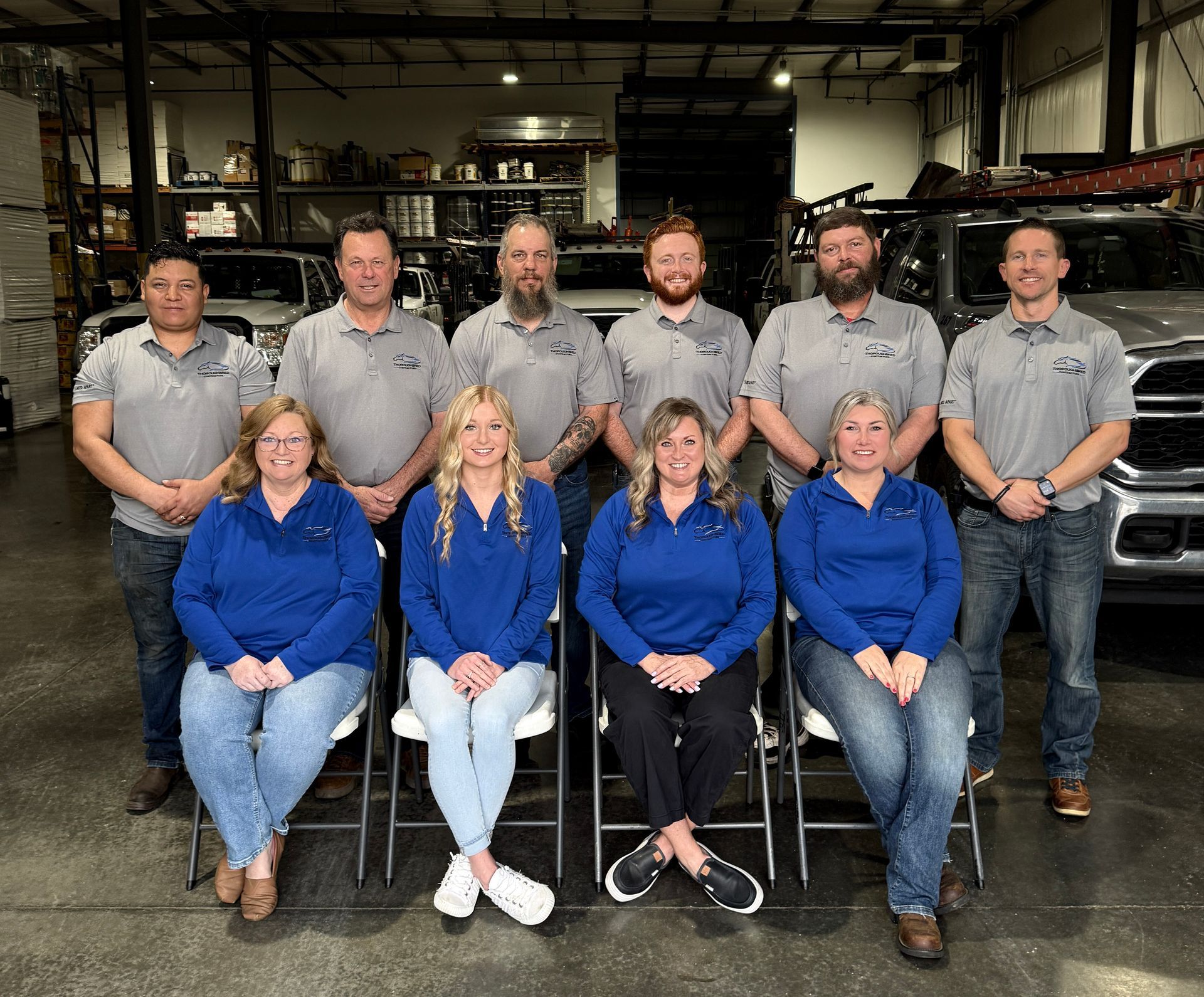 Group photo of employees at Thoroughbred Contractors
