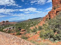 Red Rock Magic Trolley tour vehicle exploring scenic Sedona near Dreamcatcher Inn
