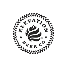 A black and white logo for elevation beer co.