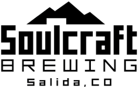 A black and white logo for soulcraft brewing with a mountain in the background.