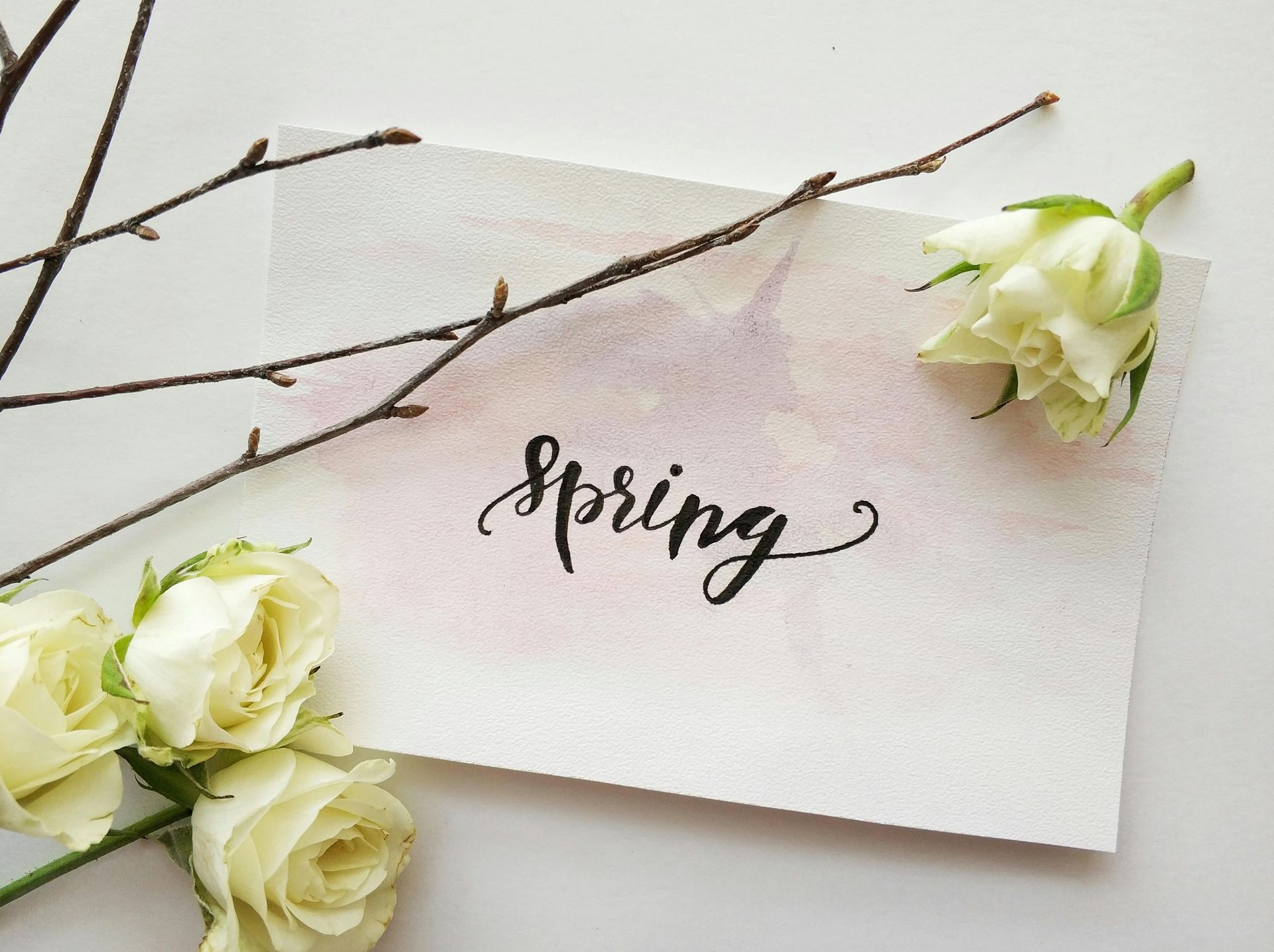 A piece of paper with the word spring written on it